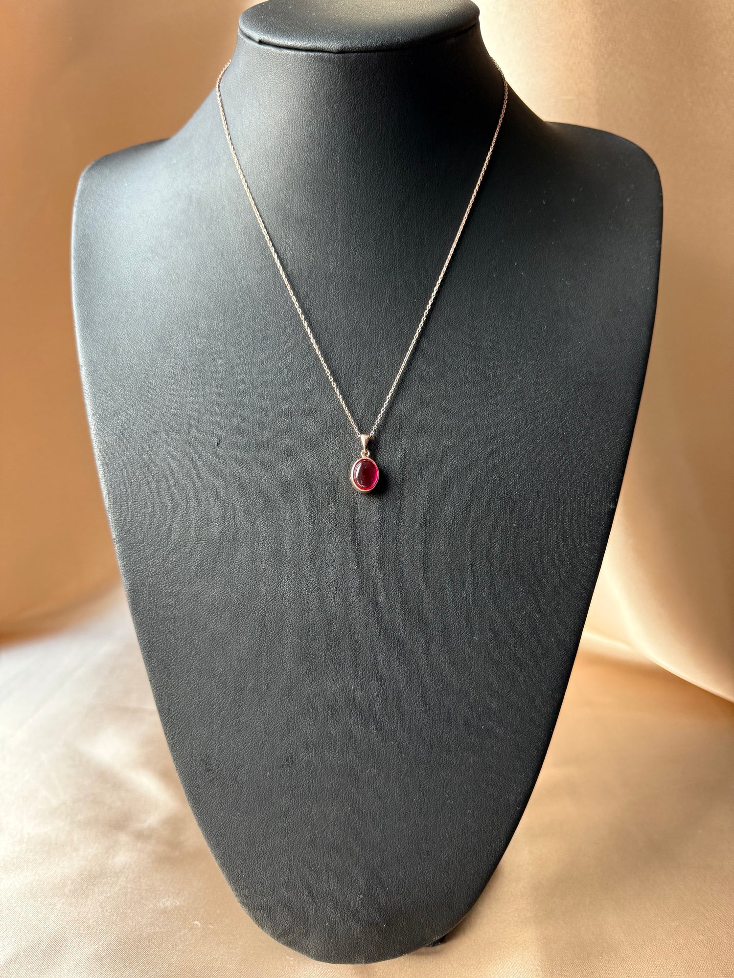 Yakut Minimal Rose Gold Kolye