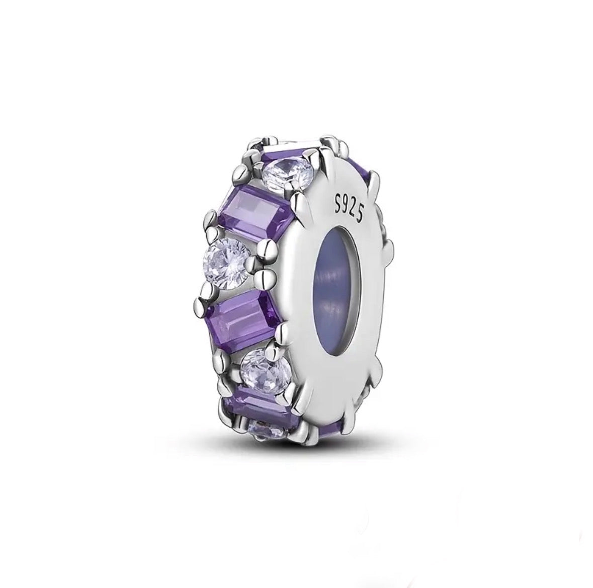 Ametist Round Gümüş Charm