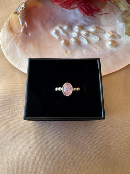 Pembe Kuvars Hera Gümüş Yüzük