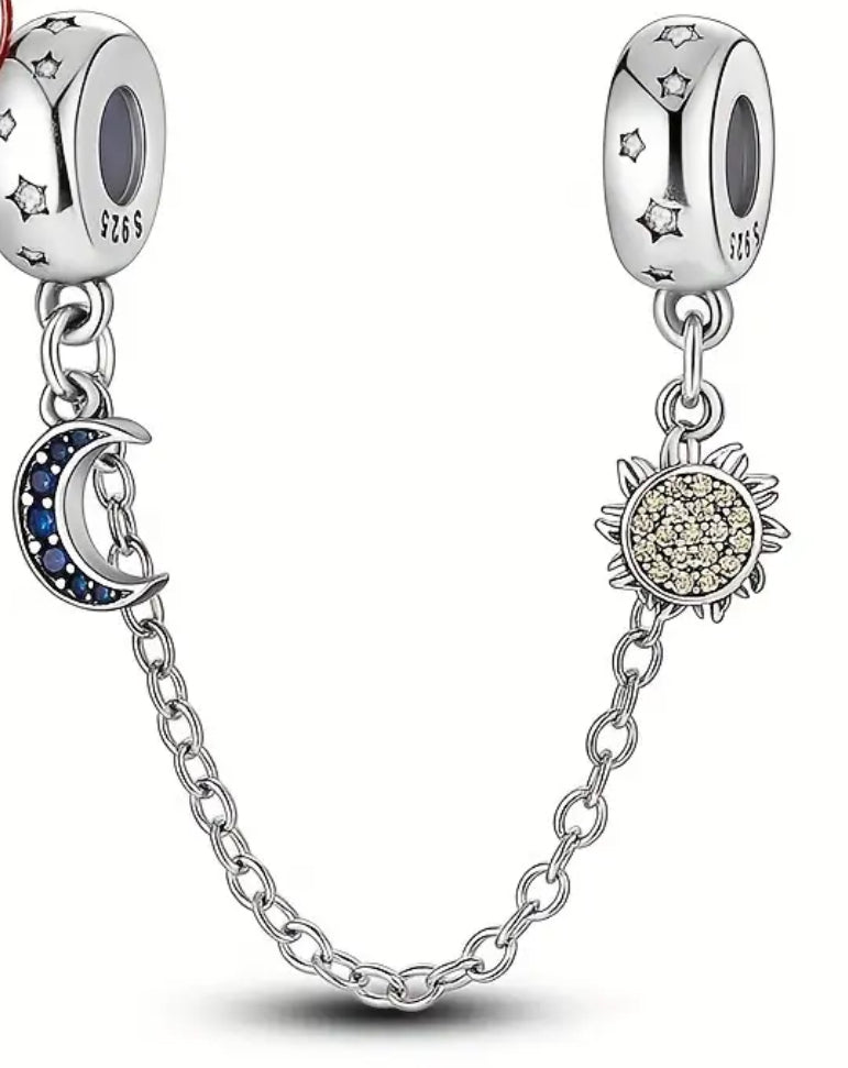 Güneş & Ay ikili Gümüş Charm