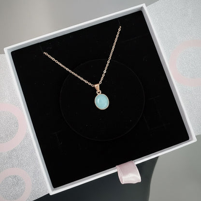 Amazonit Minimal Rose Gold Kolye
