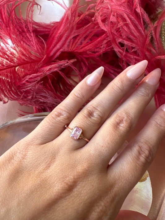 Pembe Kuvars Tina Rose Gold Yüzük