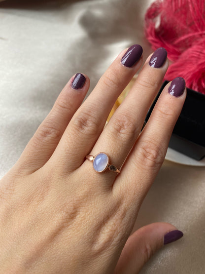 Kalsedon Mary Rose Gold Yüzük