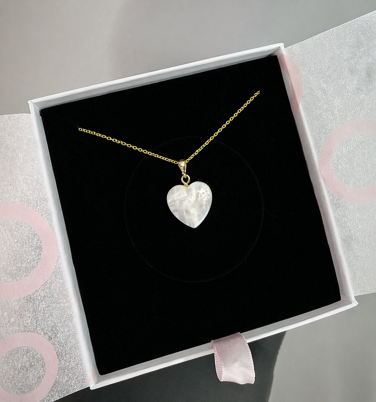 Ay Taşı Lovely Gold Kolye