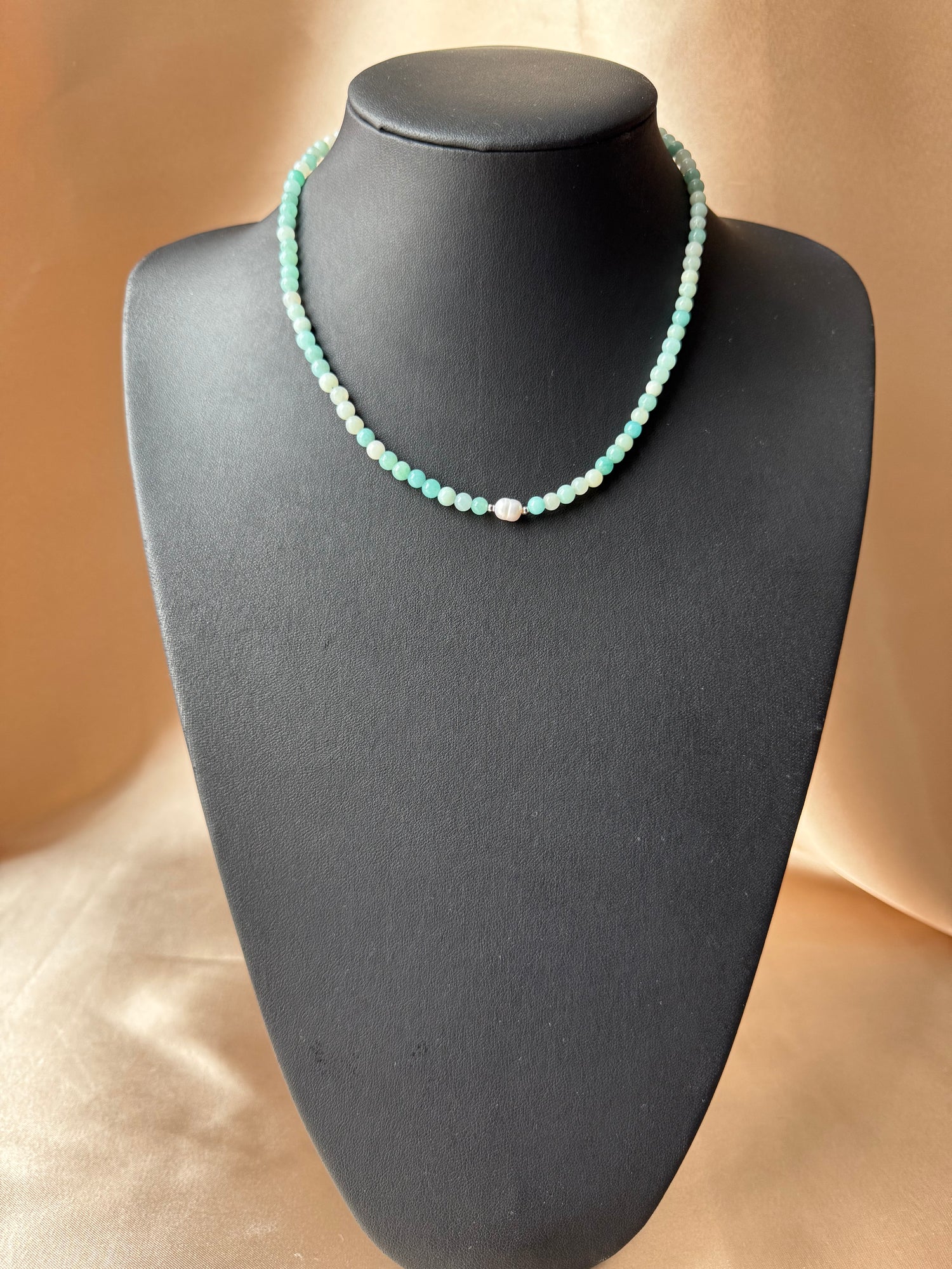 Akuamarin &amp; İnci Dizi Kolye