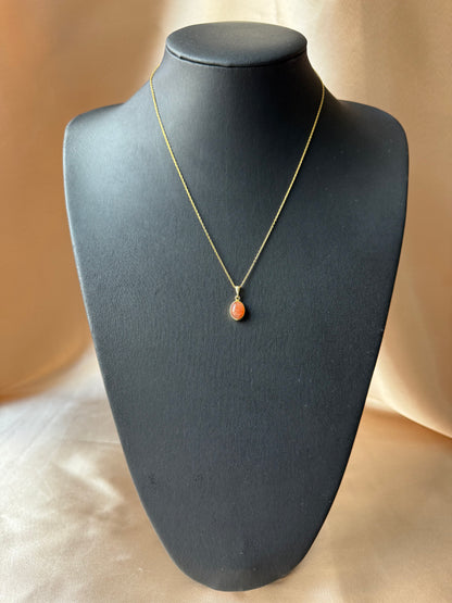 Güneş Taşı Minimal Gold Kolye