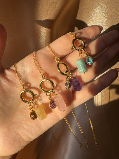 Ametist Charming Gold Kolye