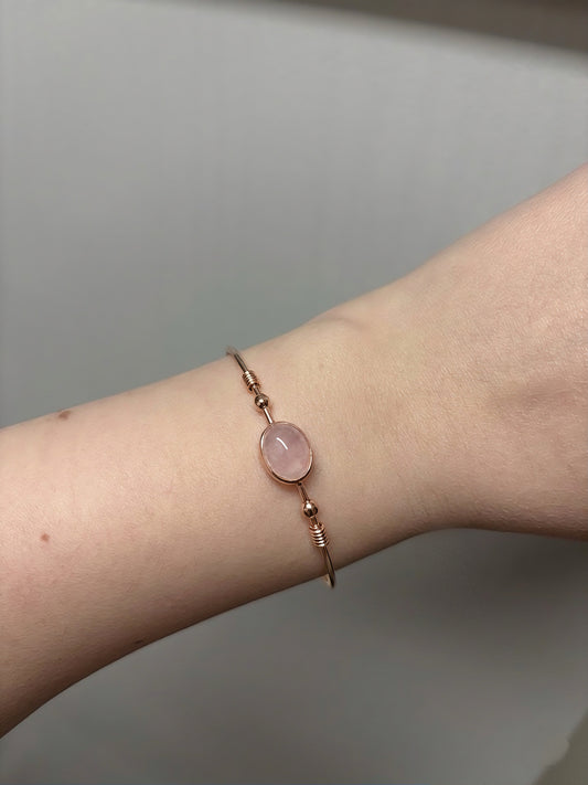 Pembe Kuvars Rose Gold Bileklik