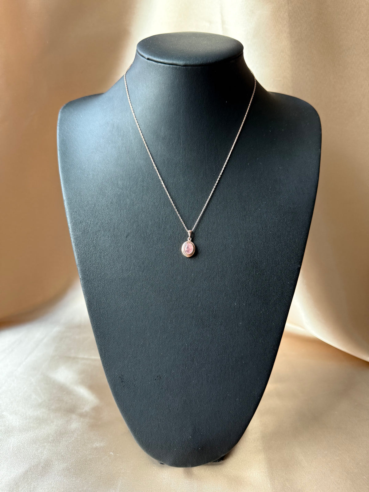 Pembe Kuvars Minimal Vintage Rose Gold Kolye