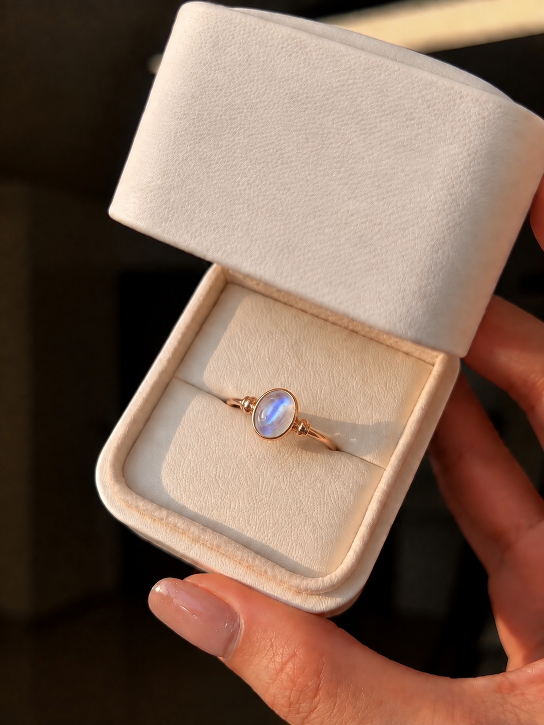 Ay Taşı Diana Rose Gold Yüzük