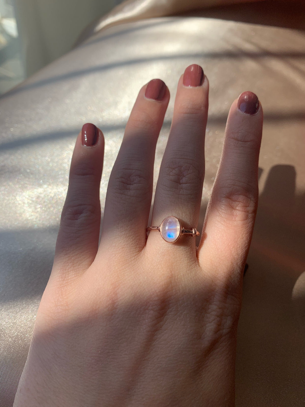 Ay Taşı Diana Rose Gold Yüzük