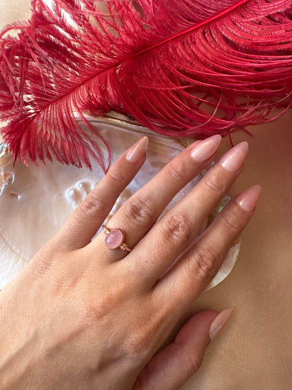 Pembe Kuvars Diana Rose Gold Yüzük