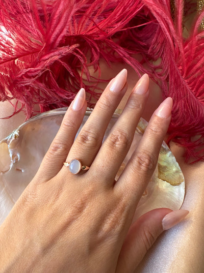 Kalsedon Mary Rose Gold Yüzük