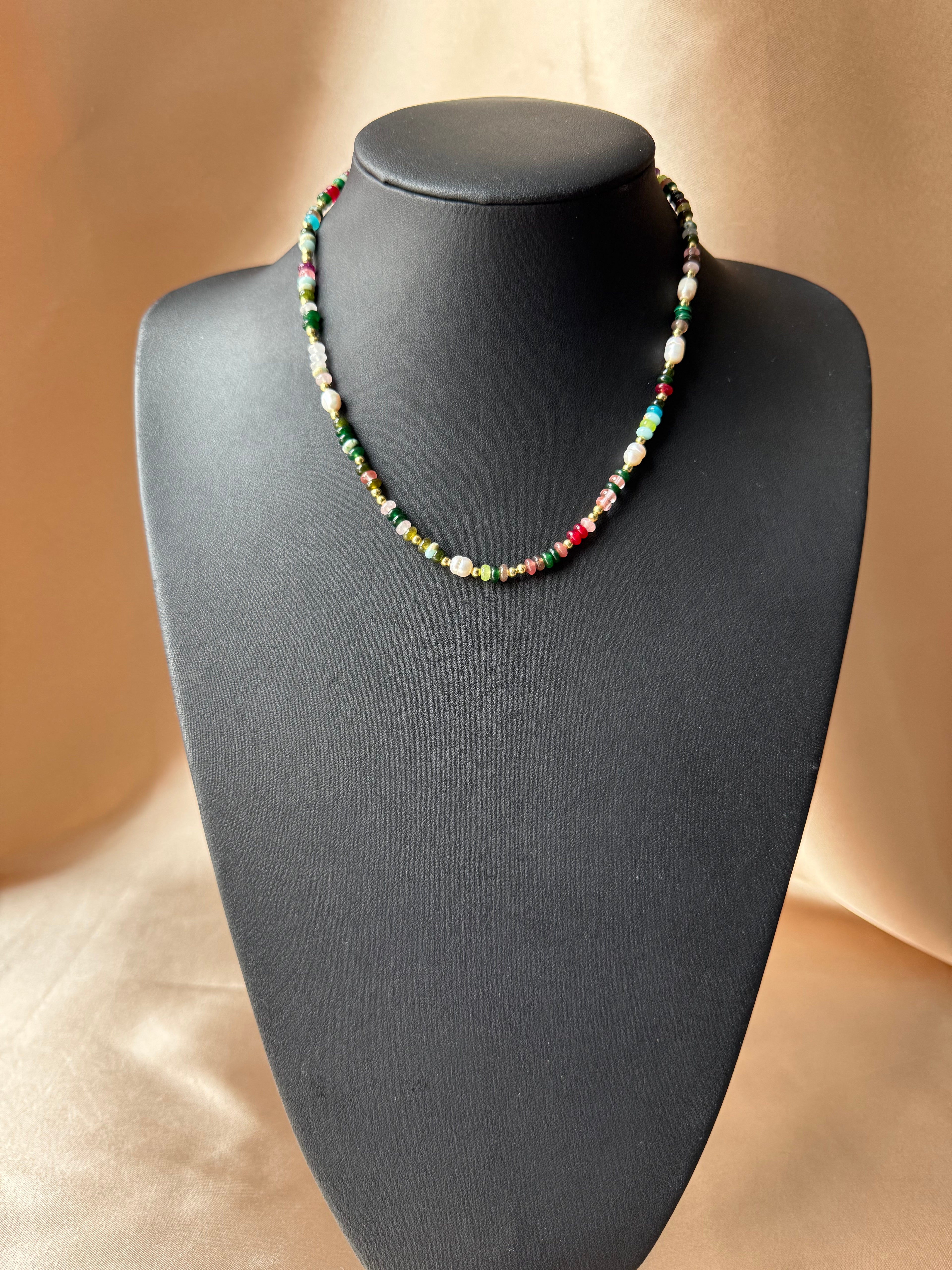 Karışık Doğal Taşlı Bohem Dizi Kolye