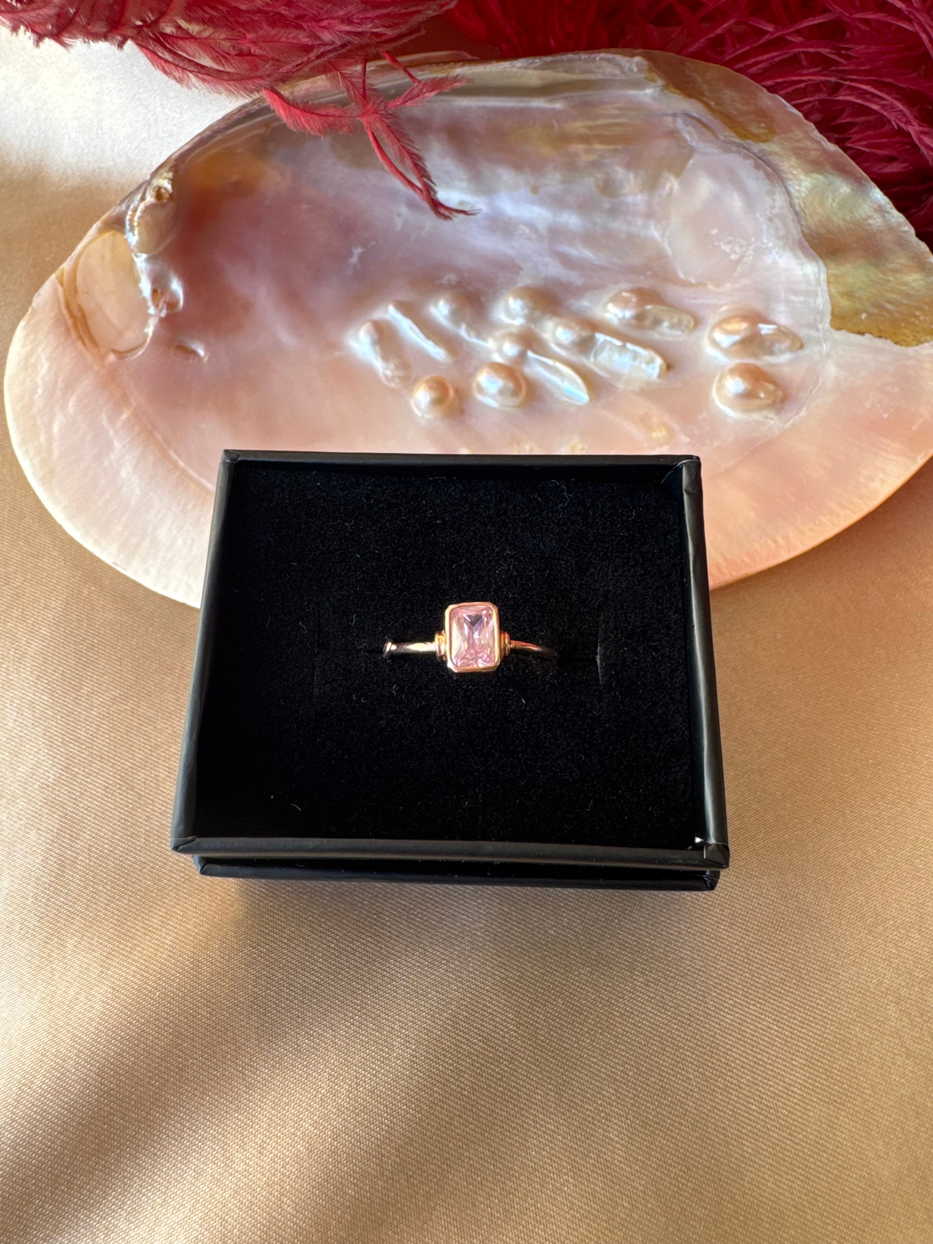 Pembe Kuvars Tina Rose Gold Yüzük