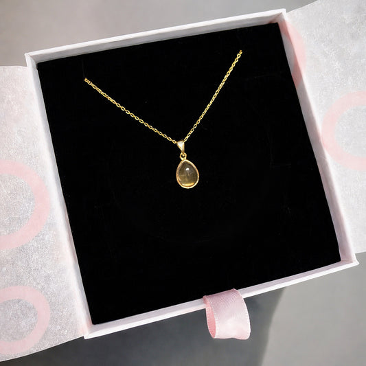 Sitrin Minimal Damy Gold Kolye