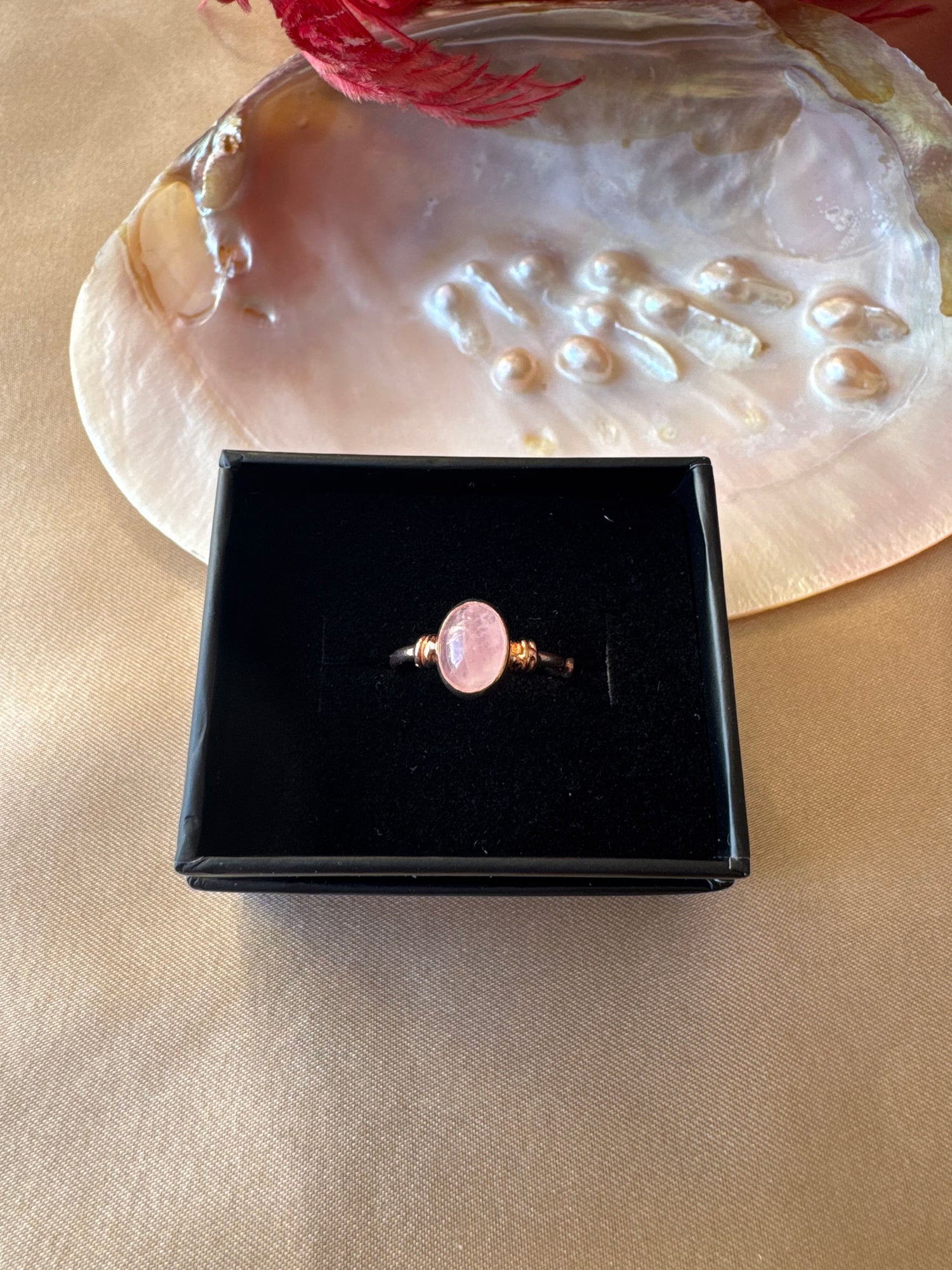 Pembe Kuvars Diana Rose Gold Yüzük