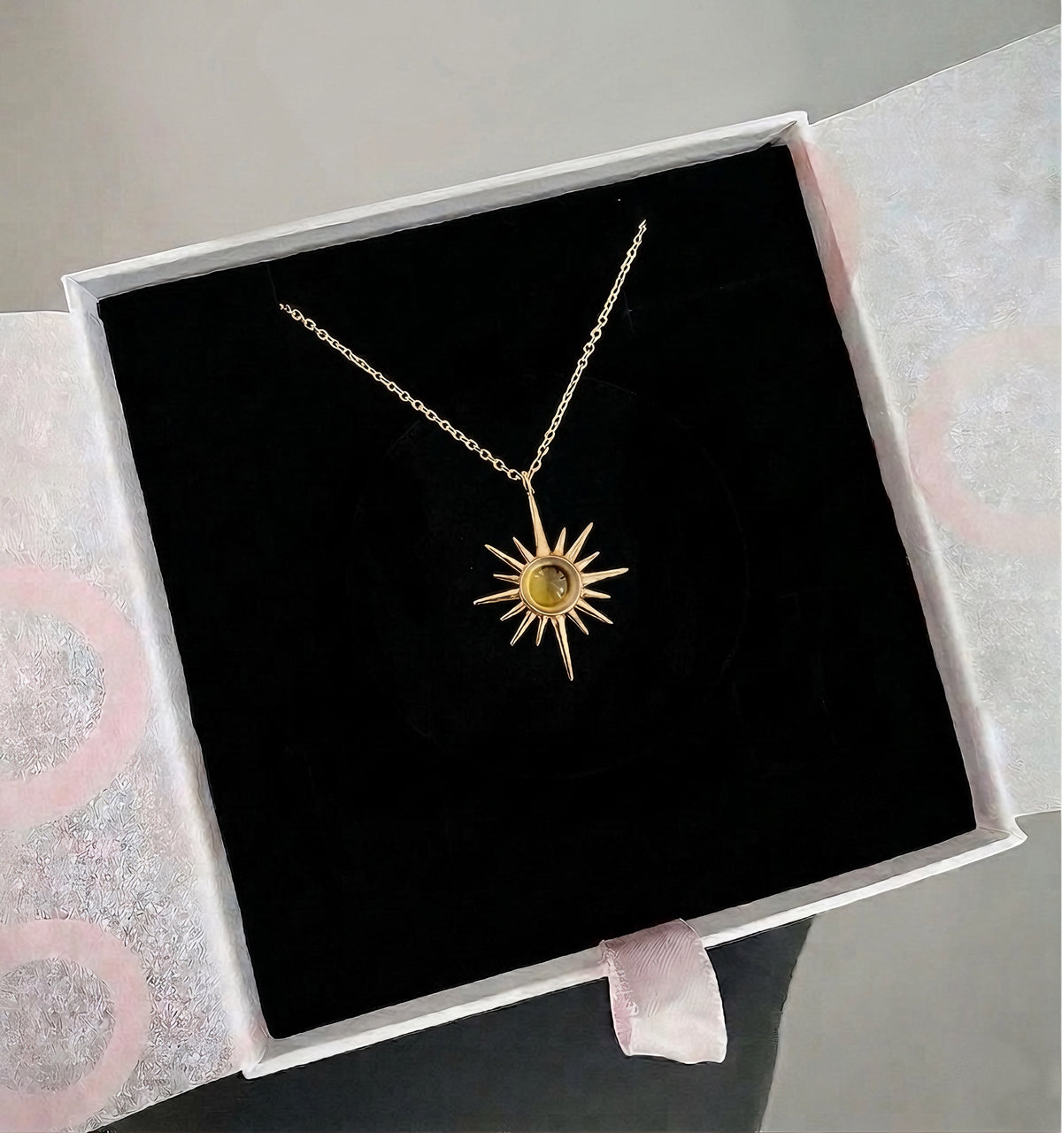 Sitrin Kuzey Yıldızı Gold Kolye