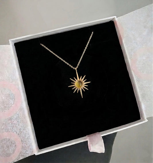 Sitrin Kuzey Yıldızı Gold Kolye