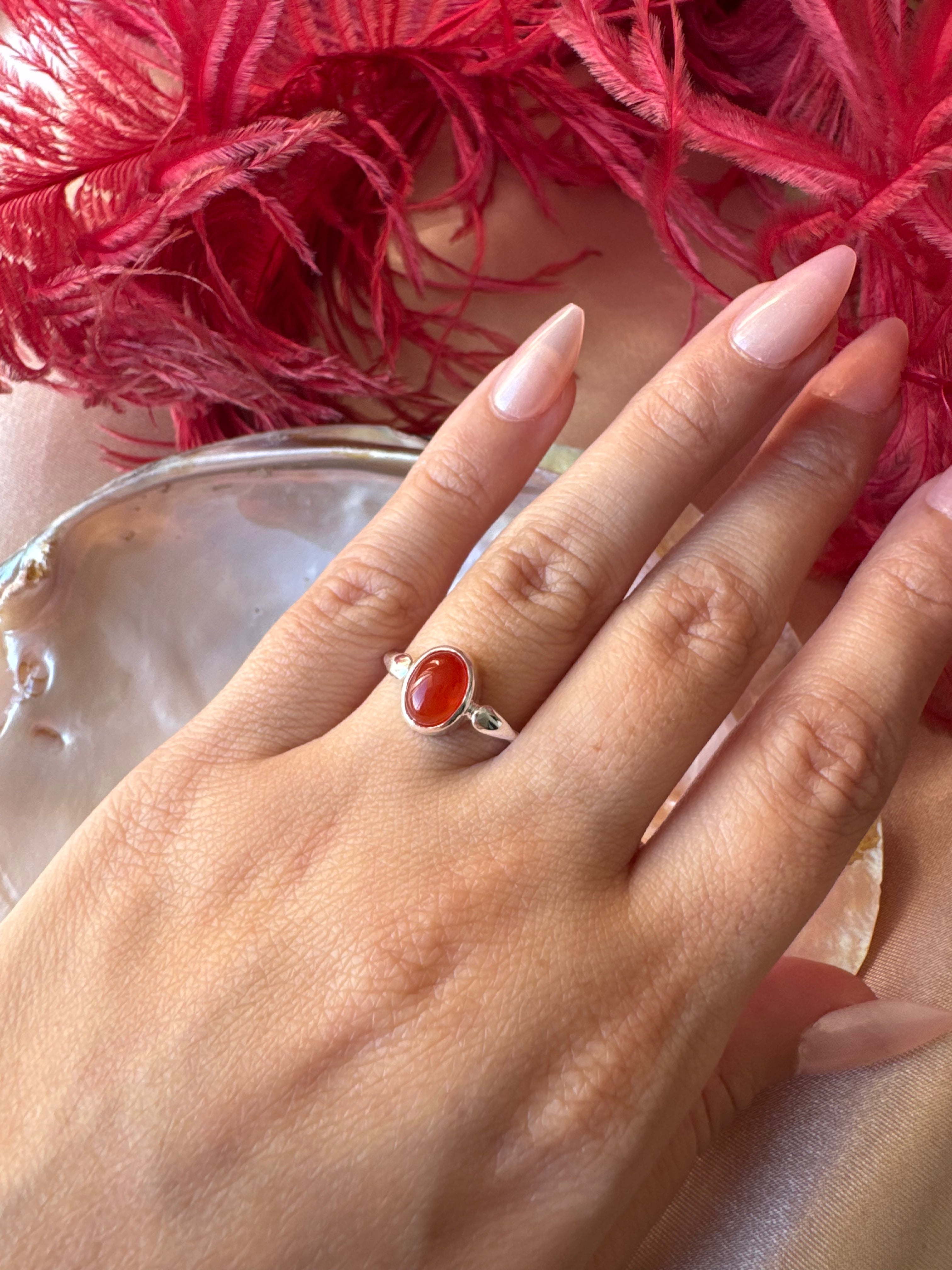 Akik Mary Gümüş Yüzük