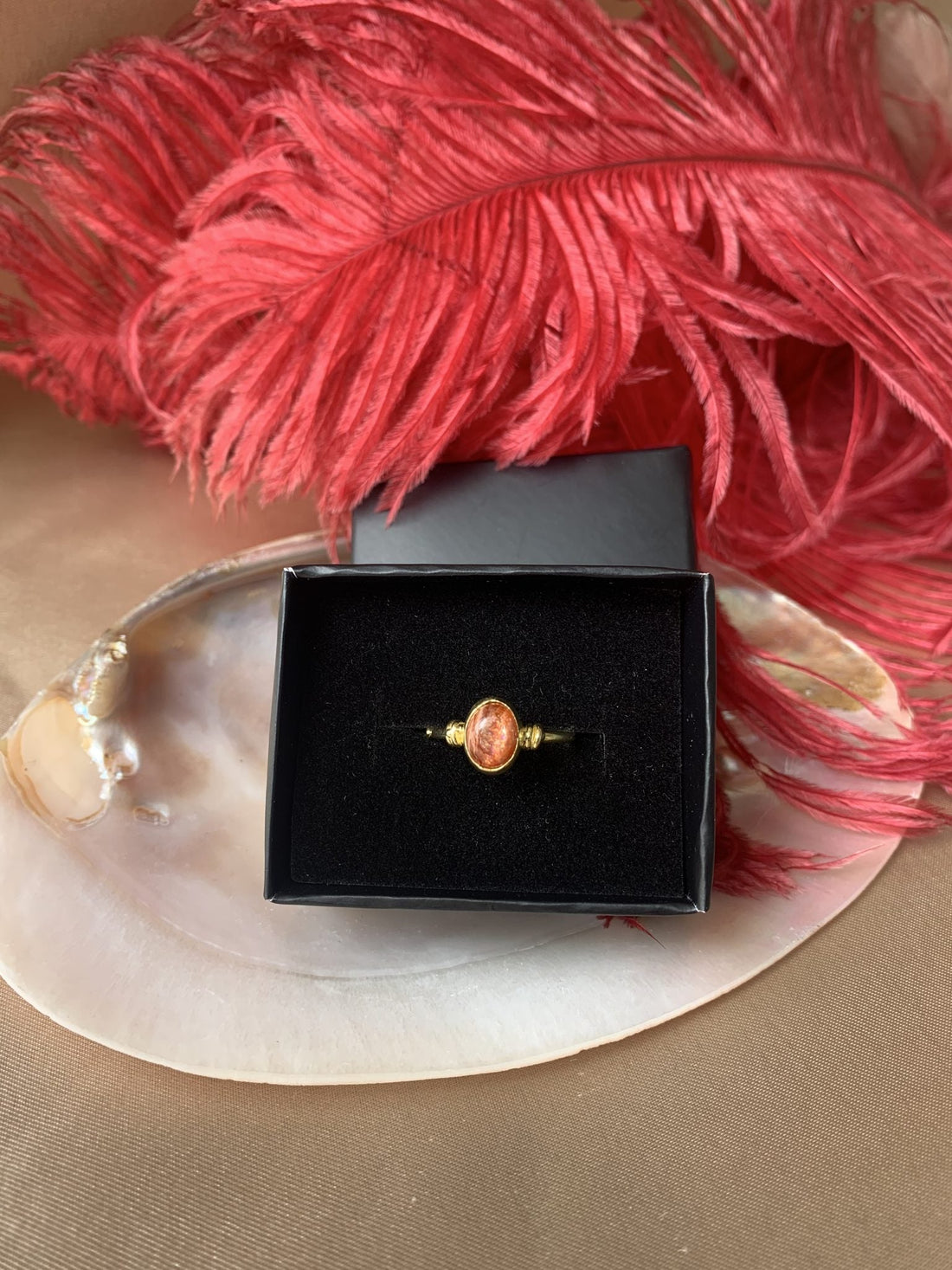 Güneş Taşı Diana Gold Yüzük