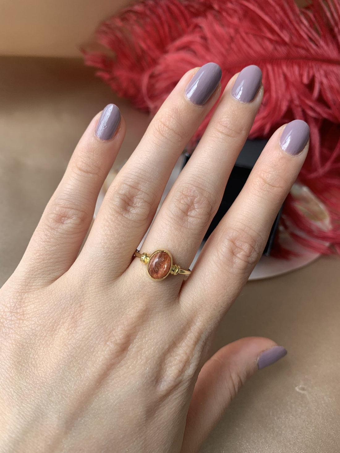 Güneş Taşı Diana Gold Yüzük