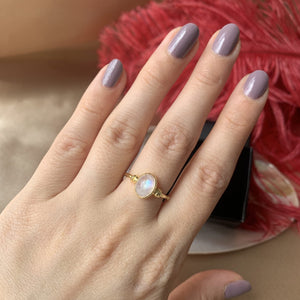 Ay Taşı Diana Gold Yüzük