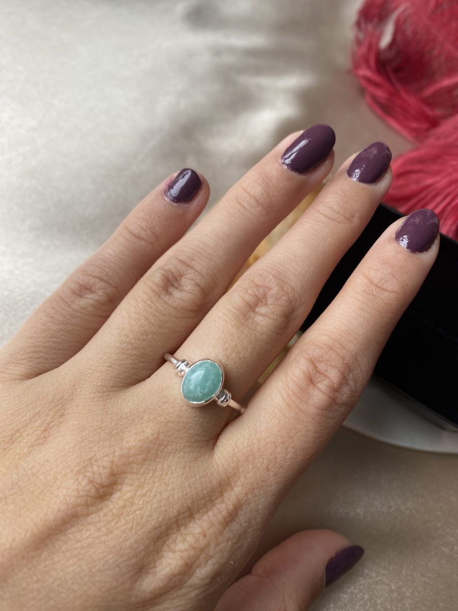 Amazonit Diana Gümüş Yüzük