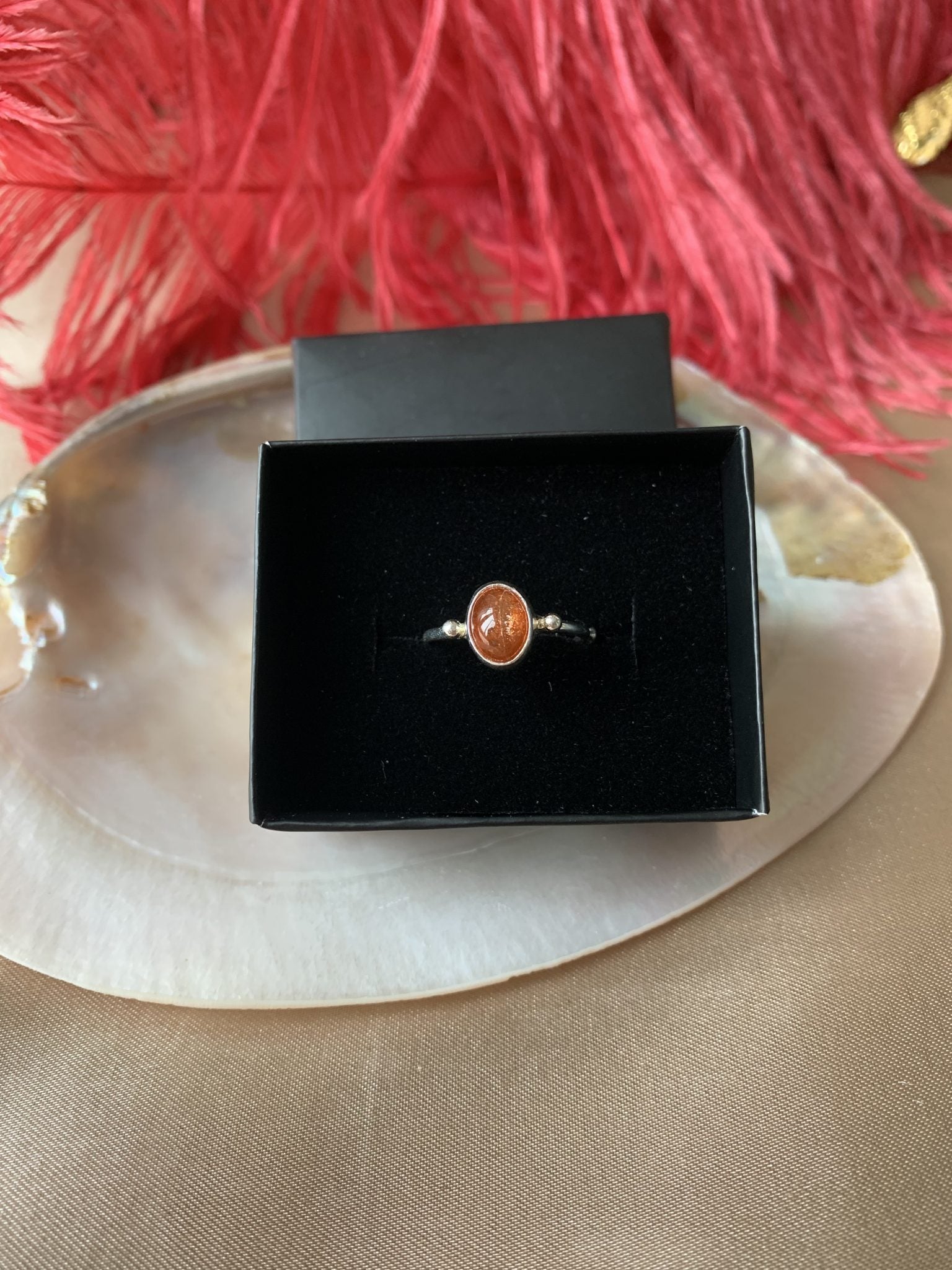 Güneş Taşı Basic Gümüş Yüzük