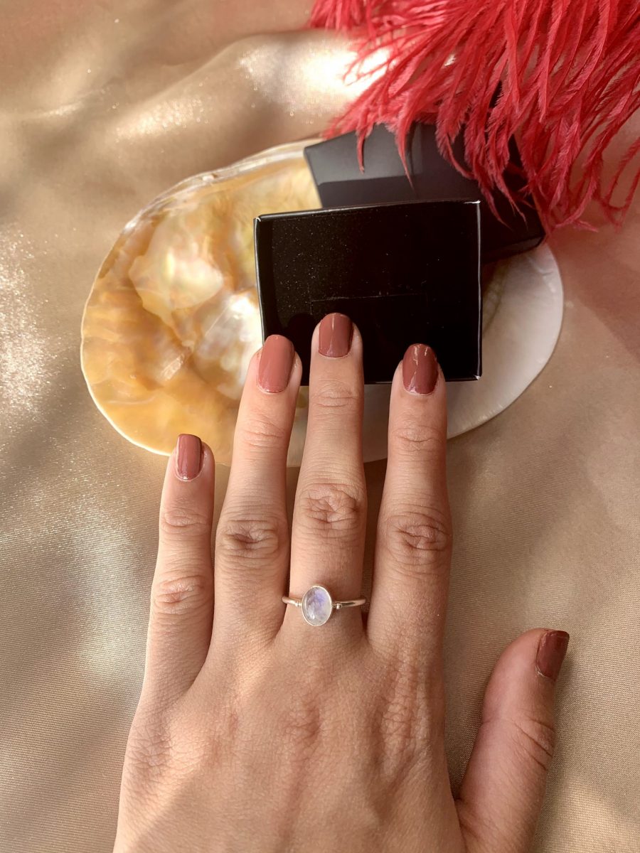 Ay Taşı Basic Gümüş Yüzük