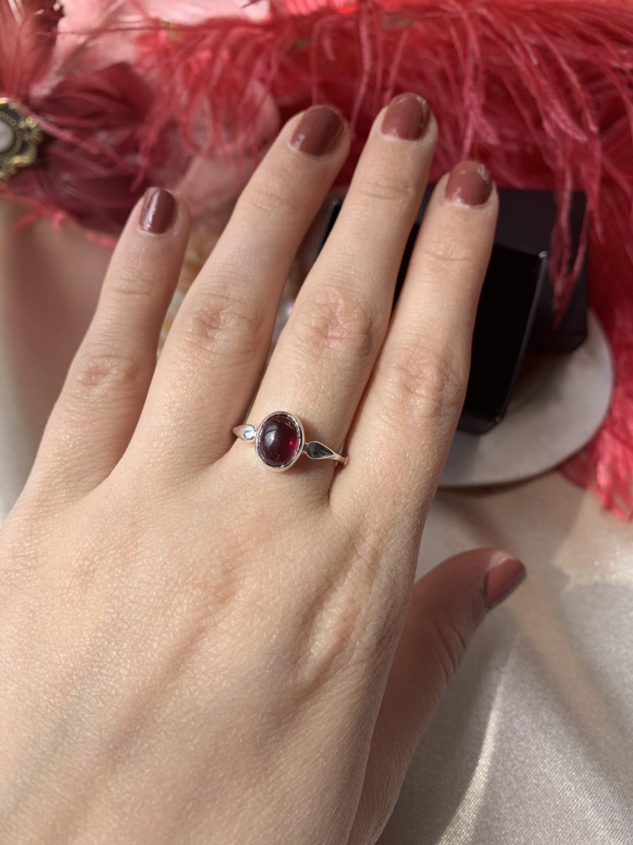 Lal Taşı (Garnet) Mary Gümüş Yüzük