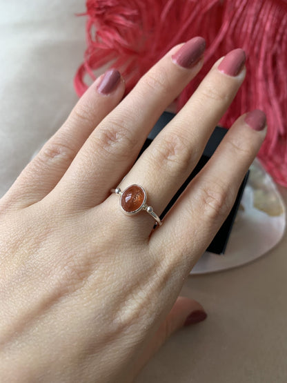 Güneş Taşı Basic Gümüş Yüzük