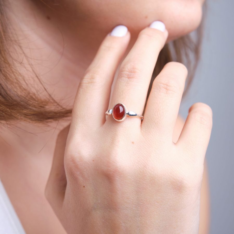 Akik Mary Gümüş Yüzük