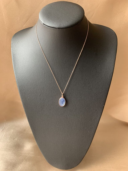 Kyanit Büyük Oval Rose Gold Kolye