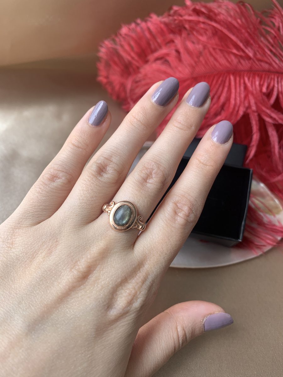 Labradorit Vintage Rose Gold Yüzük