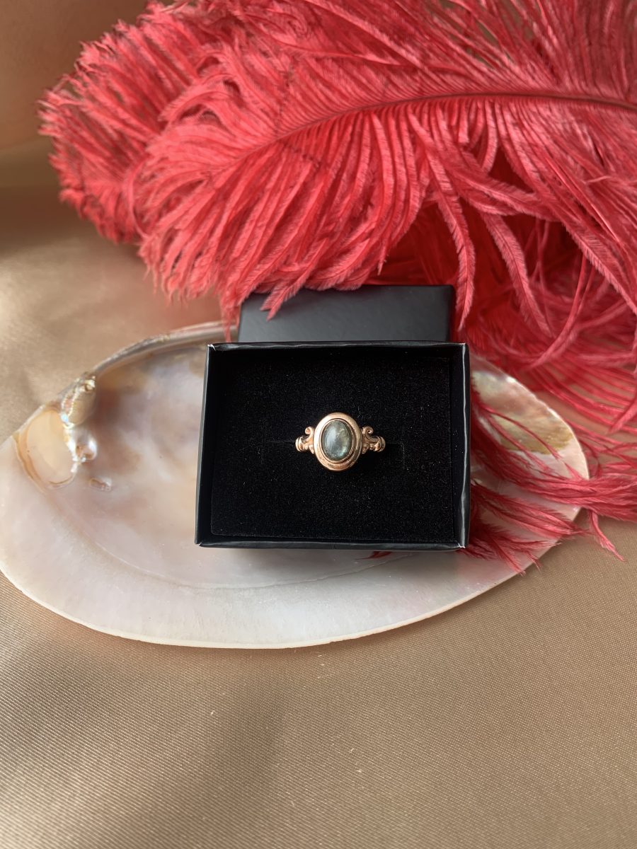 Labradorit Vintage Rose Gold Yüzük