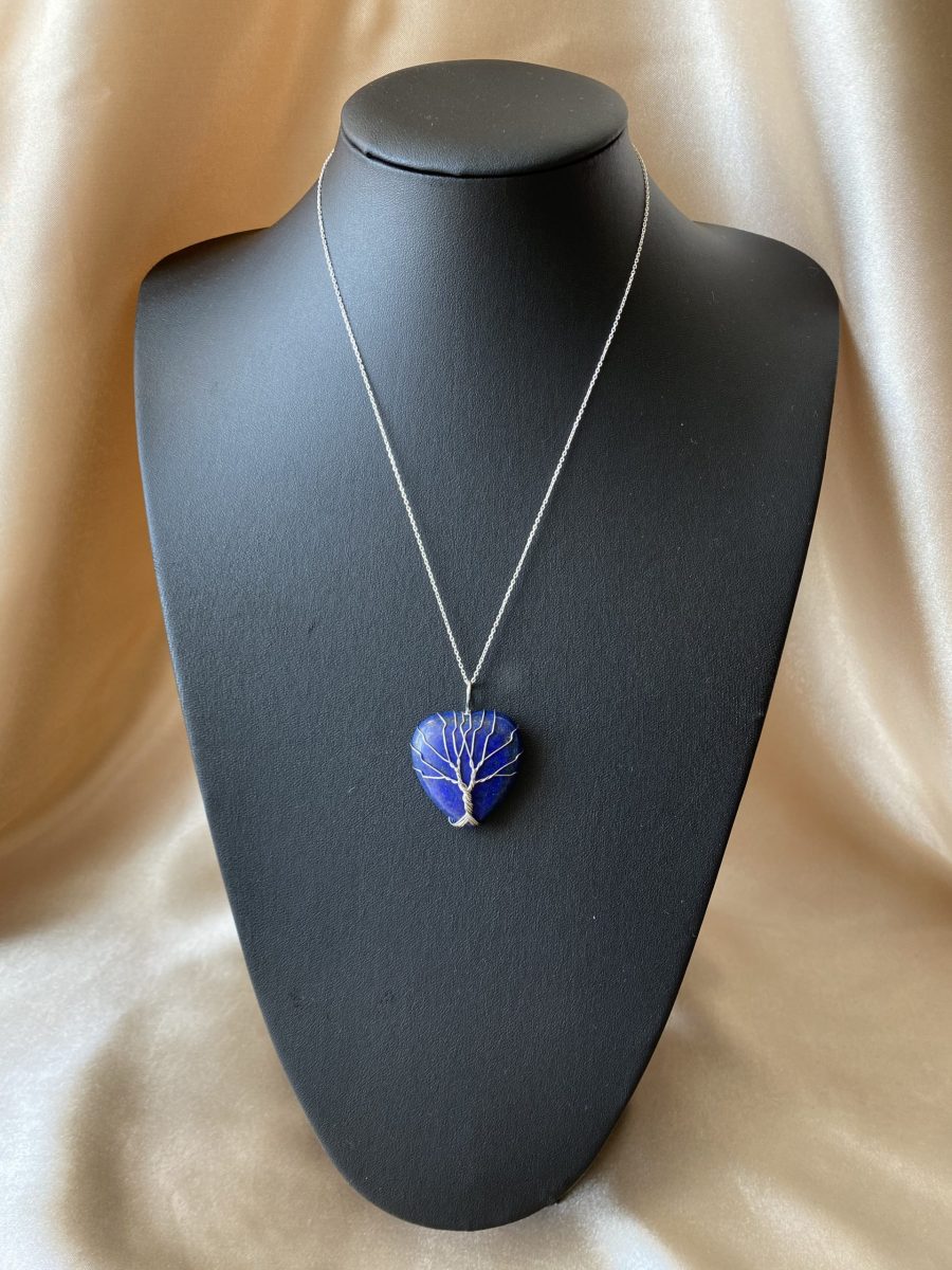 Lapis Lazuli Kalp Hayat Ağacı Kolye