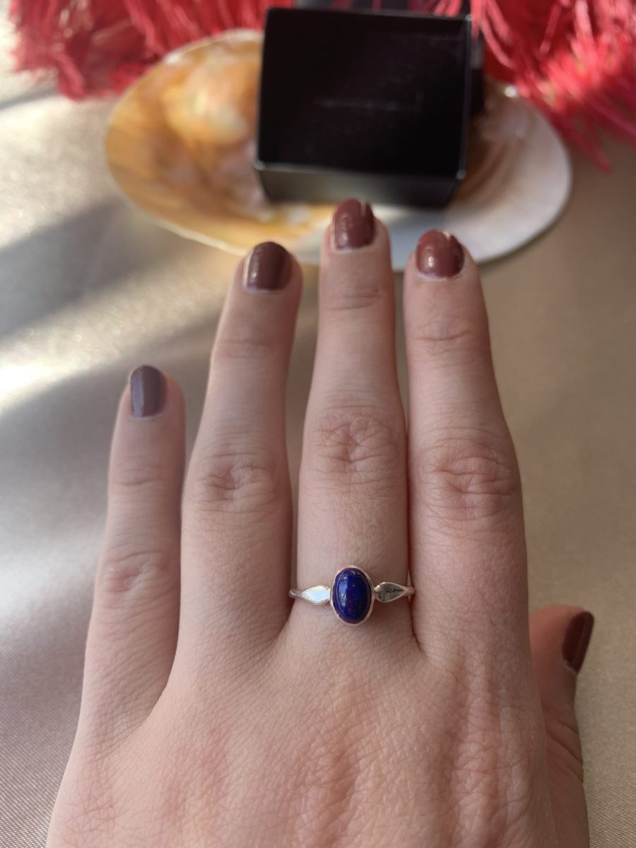 Lapis Lazuli Mary Gümüş Yüzük