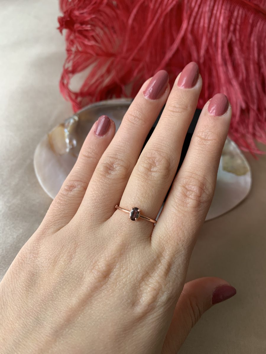 Mistik Topaz Minimal Rose Gold Yüzük