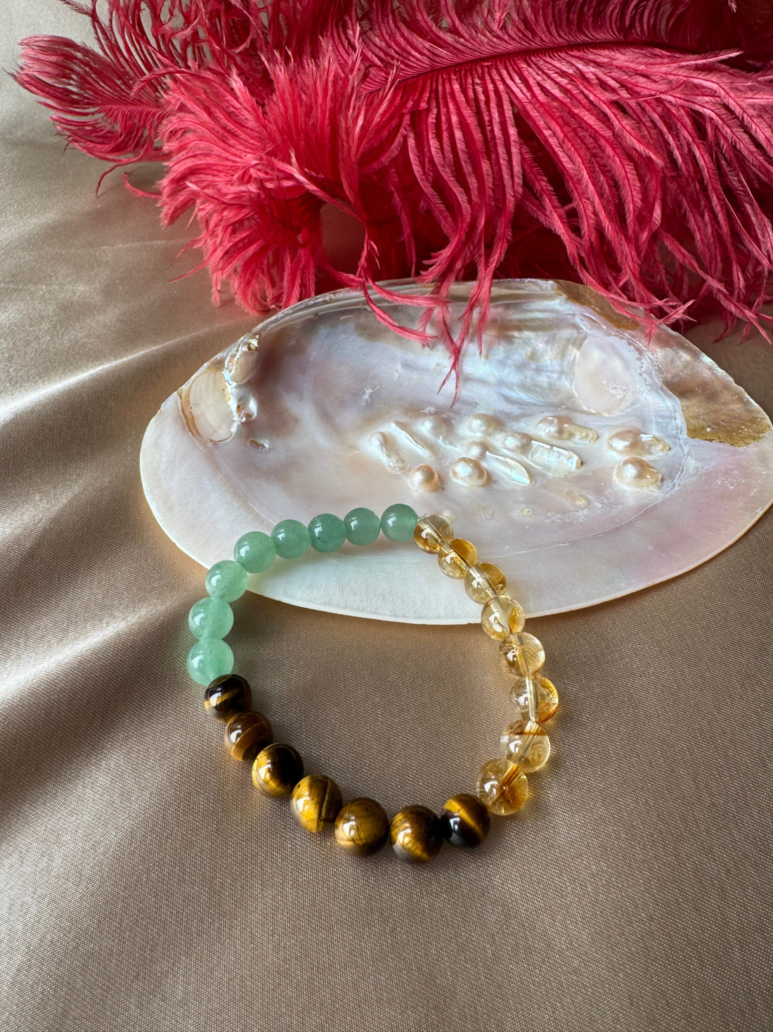 Sitrin & Kaplangözü & Aventurin Money Magnet Bileklik (8 mm)