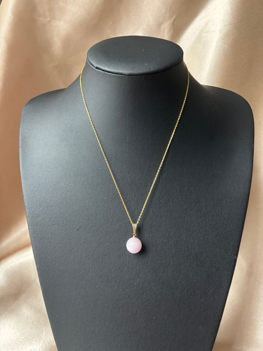 Kunzit Ball Gold Kolye