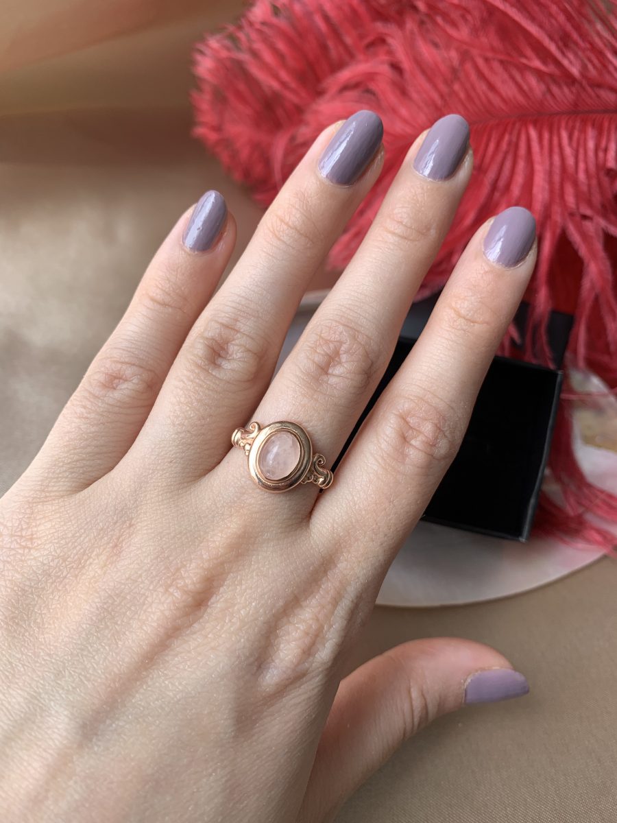 Pembe Kuvars Vintage Rose Gold Yüzük