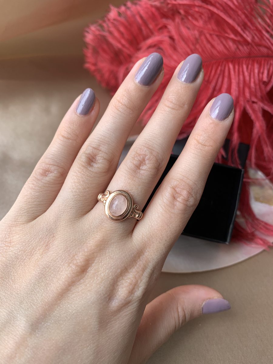 Pembe Kuvars Vintage Rose Gold Yüzük