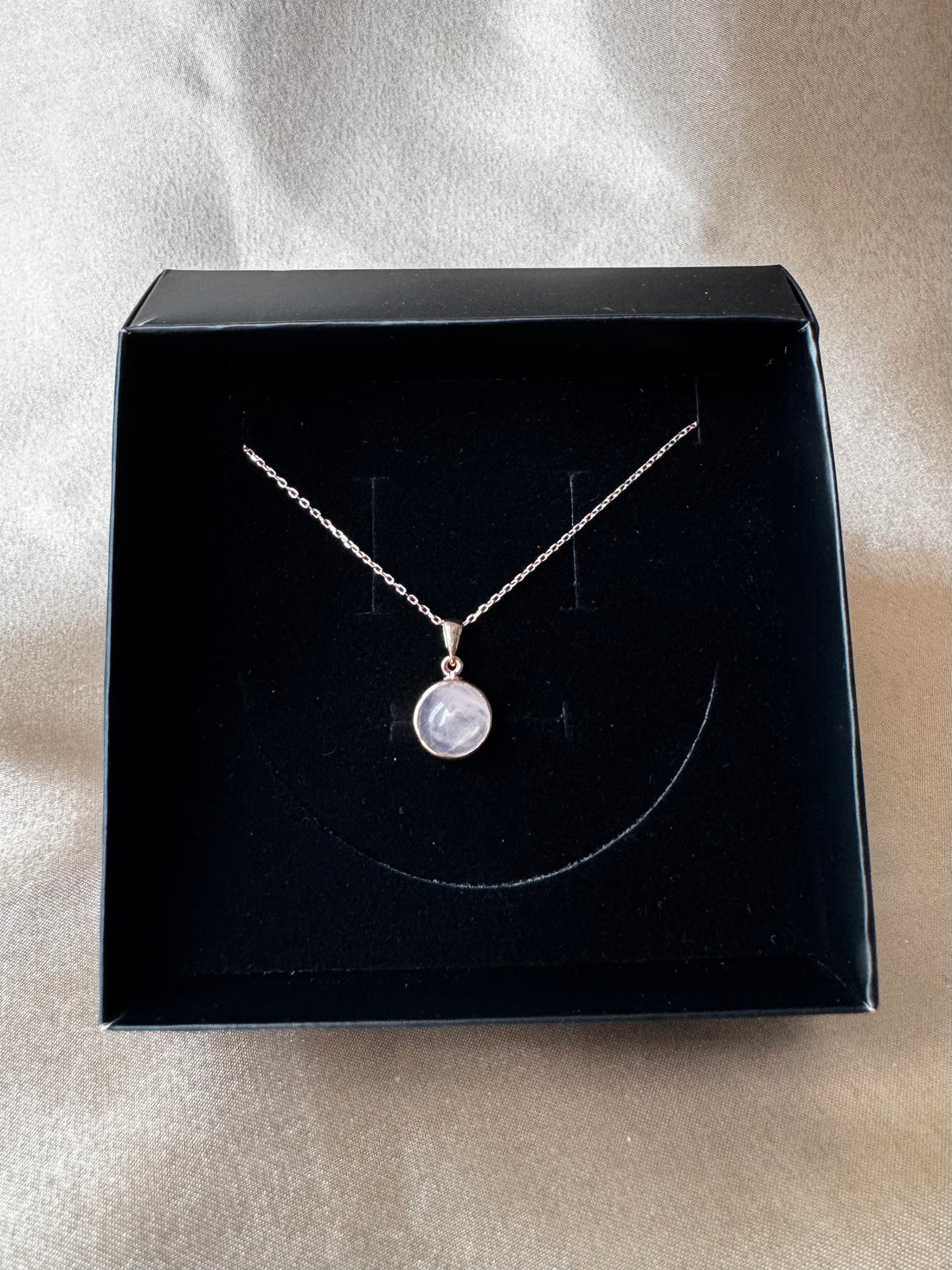 Pembe Kuvars Yuvarlak Rose Gold Kolye