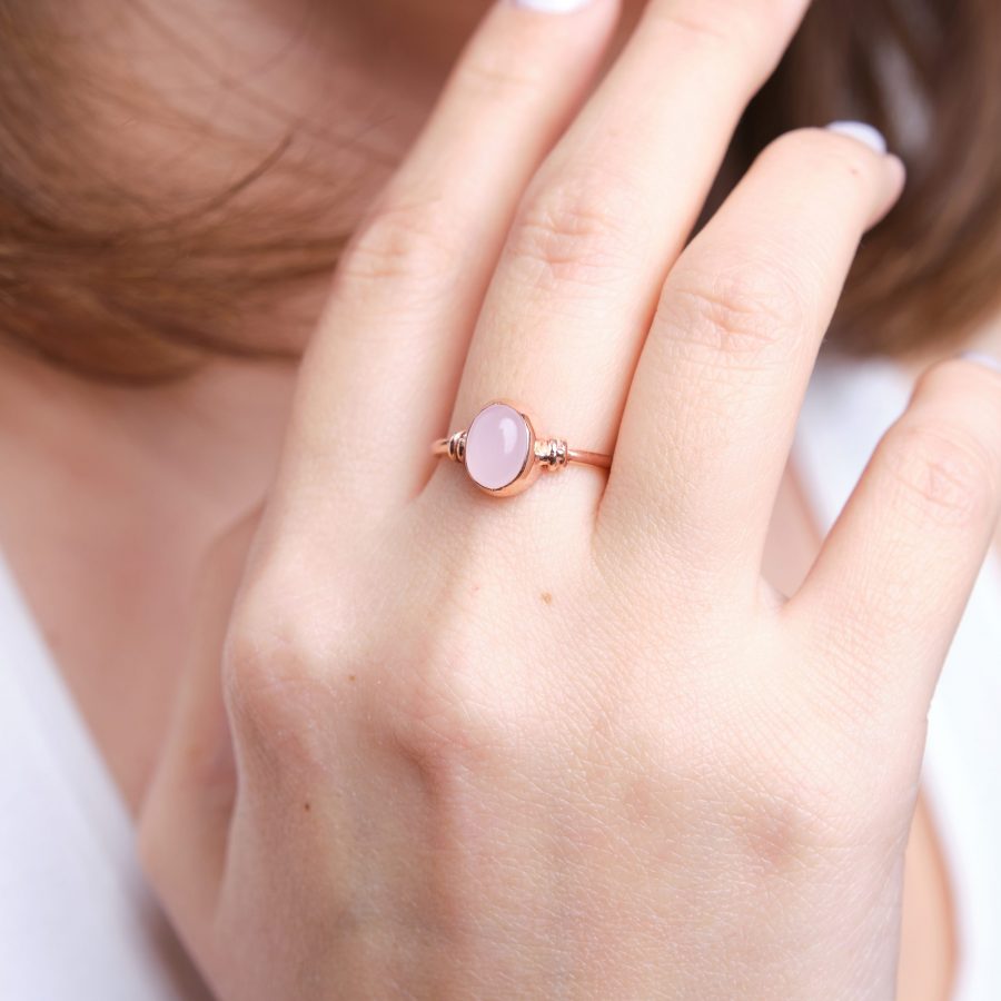 Pembe Kuvars Diana Rose Gold Yüzük