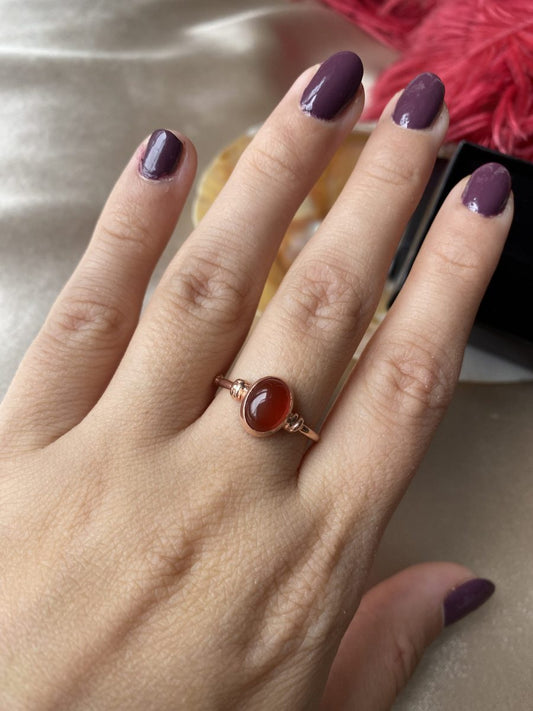 Akik Diana Rose Gold Yüzük