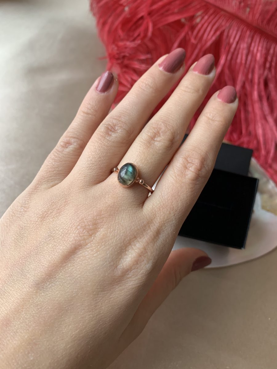Labradorit Basic Rose Gold Yüzük