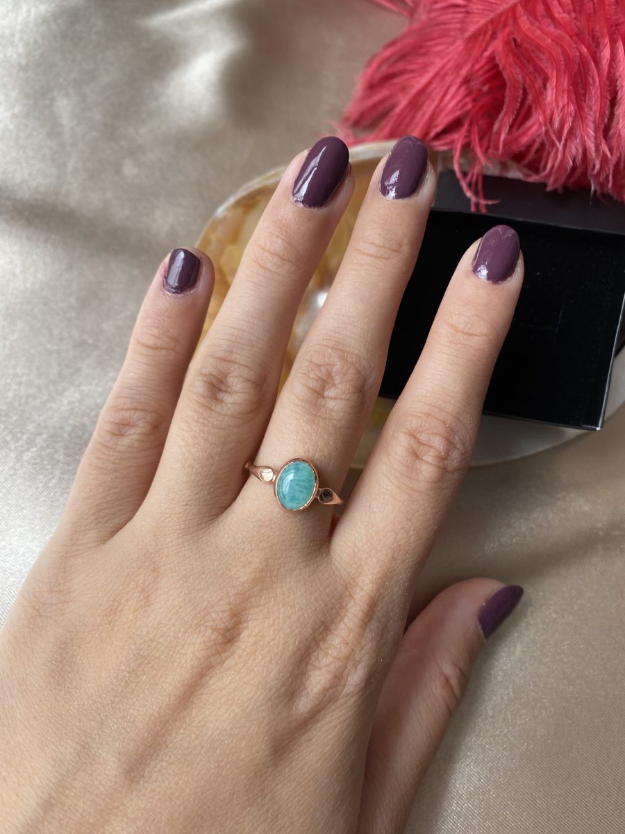 Amazonit Mary Rose Gold Yüzük