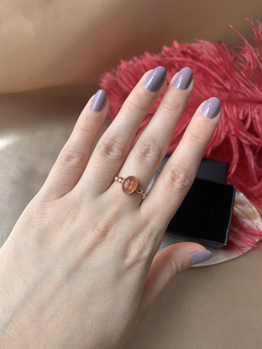 Güneş Taşı Hera Rose Gold Yüzük