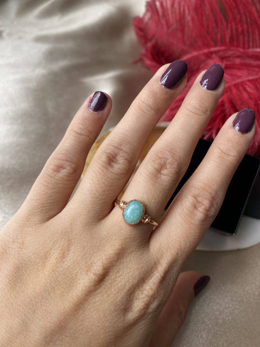 Amazonit Diana Rose Gold Yüzük